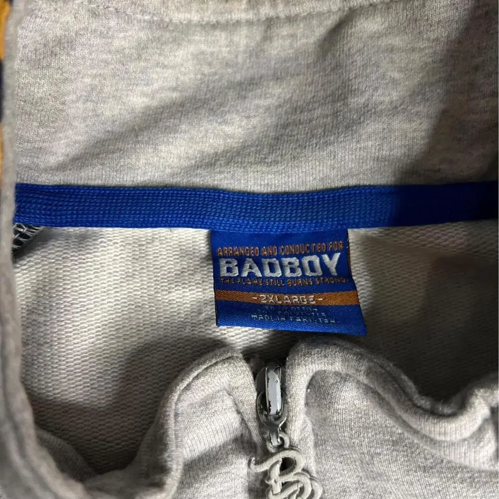 BAD BOY Jacket Mens Warm Up Full Zip Elastic Waist and‎ Cuffs Size 2XL